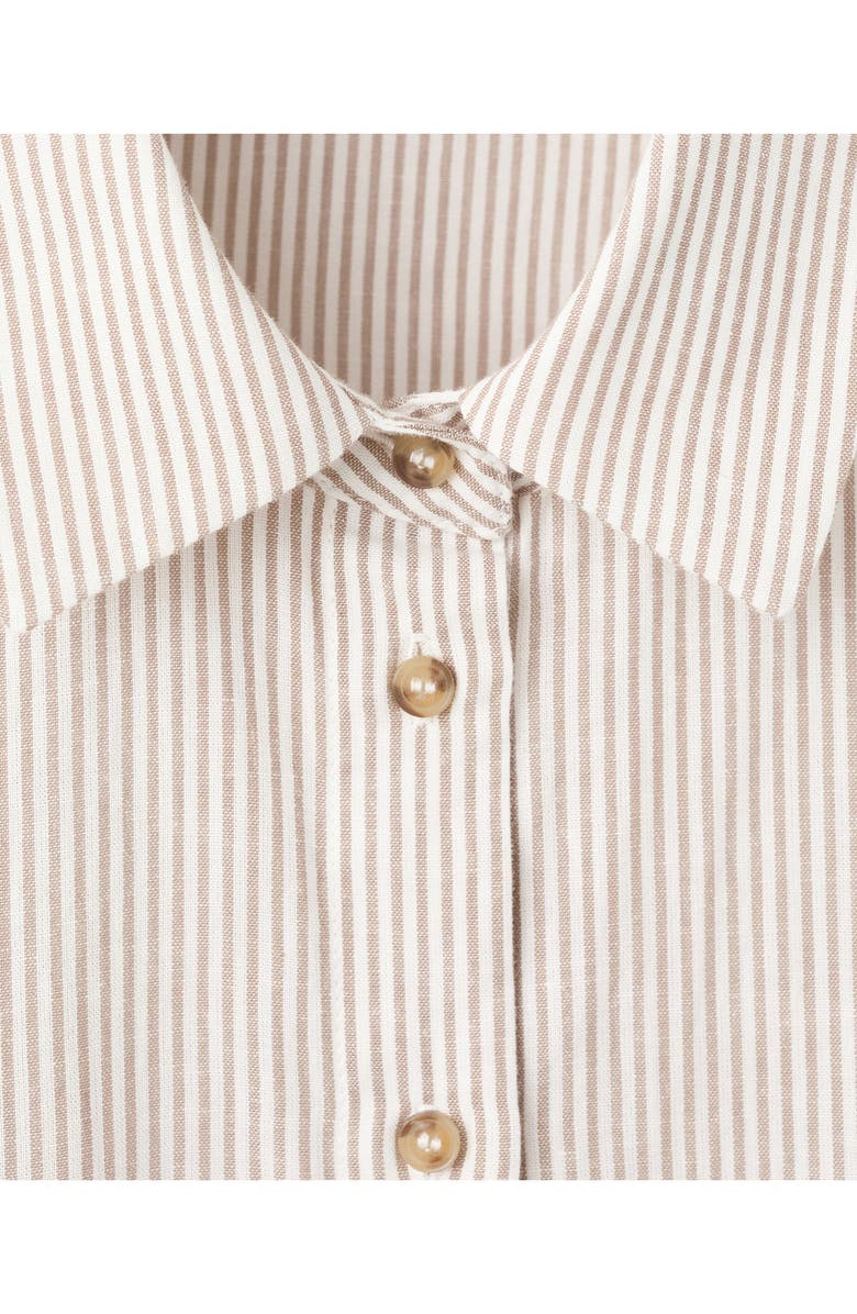 MANGO Stripe Short Sleeve Button-Up Shirt, Alternate, color, 