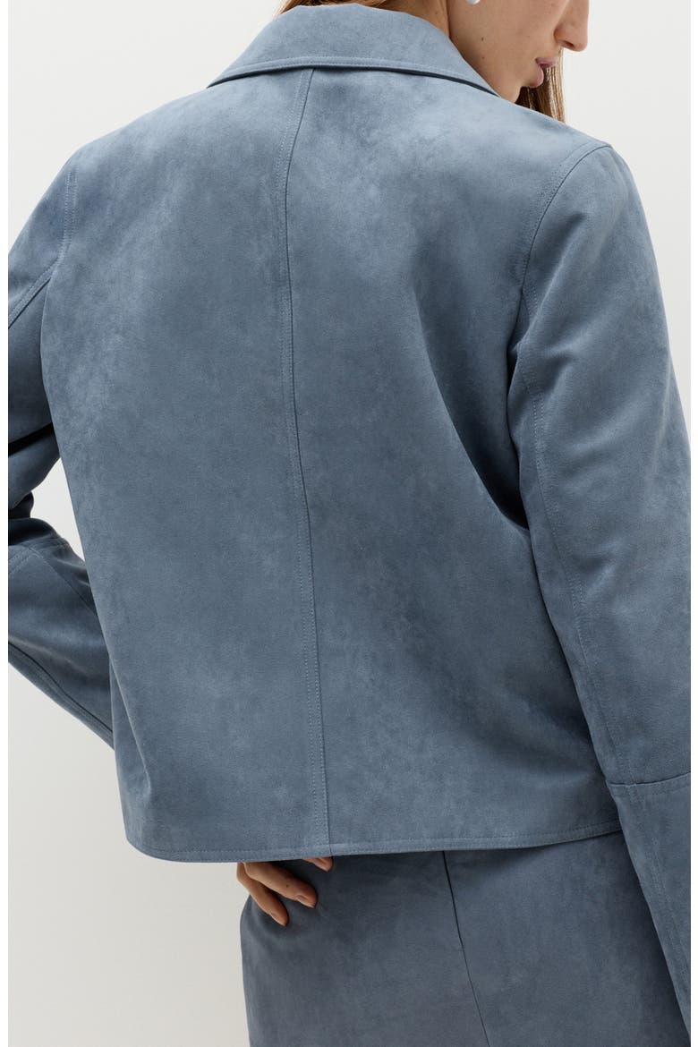 Faux Suede Jacket, Alternate, color, GREY BLUE
