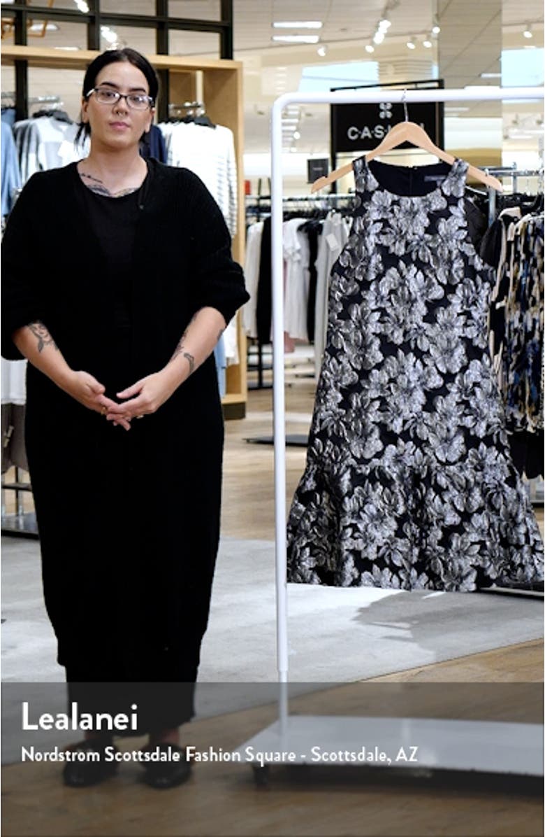 Metallic Floral Jacquard Sleeveless Dress, sales video thumbnail