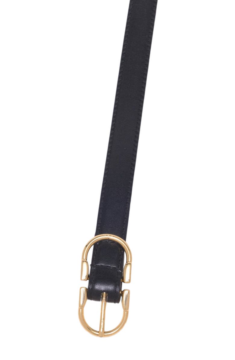 maje Double-buckle leather belt, Alternate, color, Black
