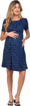 PinkBlush Floral Smocked Short Sleeve Dress