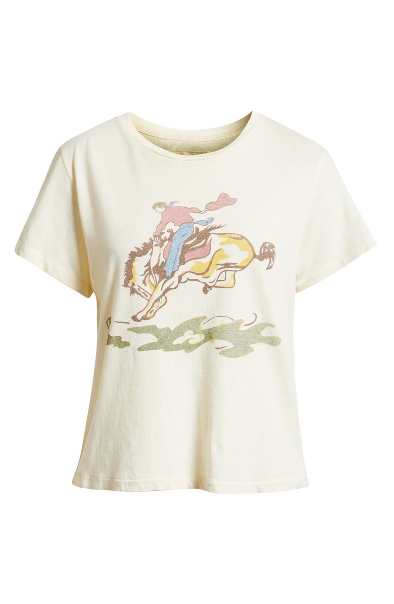THE GREAT. Little Rider Cotton Graphic T-Shirt, Alternate, color, Washed White