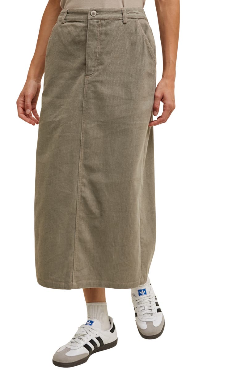 WISHLIST Corduroy Midi Skirt, Alternate, color, Stone