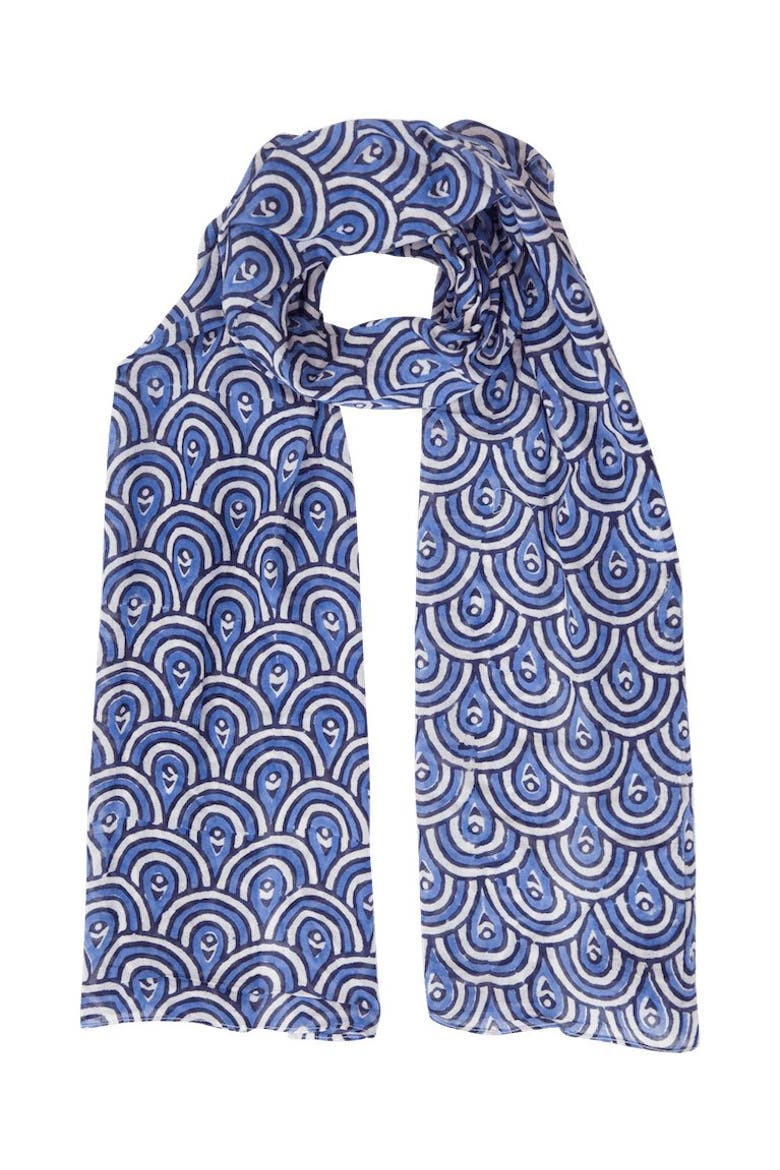Peacock Blue Scarf, Alternate, color, Peacock Blue Scarf