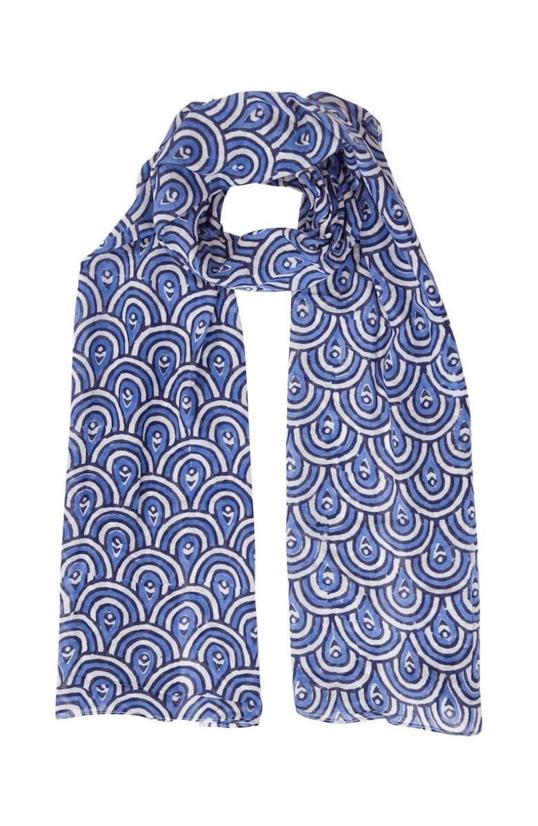 Passion Lilie Peacock Blue Scarf, Alternate, color, Peacock Blue Scarf