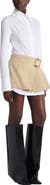 Balmain Short gabardine skirt with belt detail