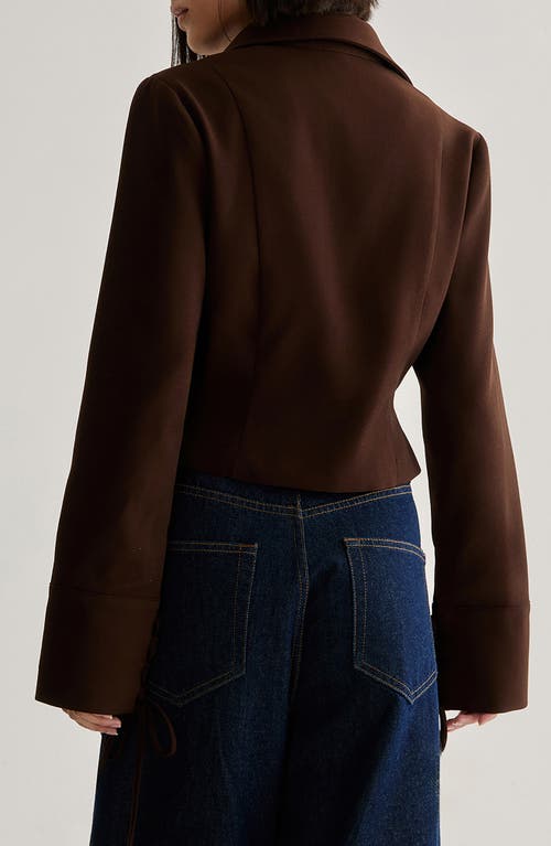 Nasty Gal Tailored Lace Up Jacket In Brown