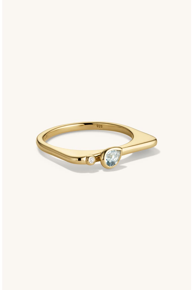 Puzzle Stacking Ring, Main, color, Gold / Aquamarine