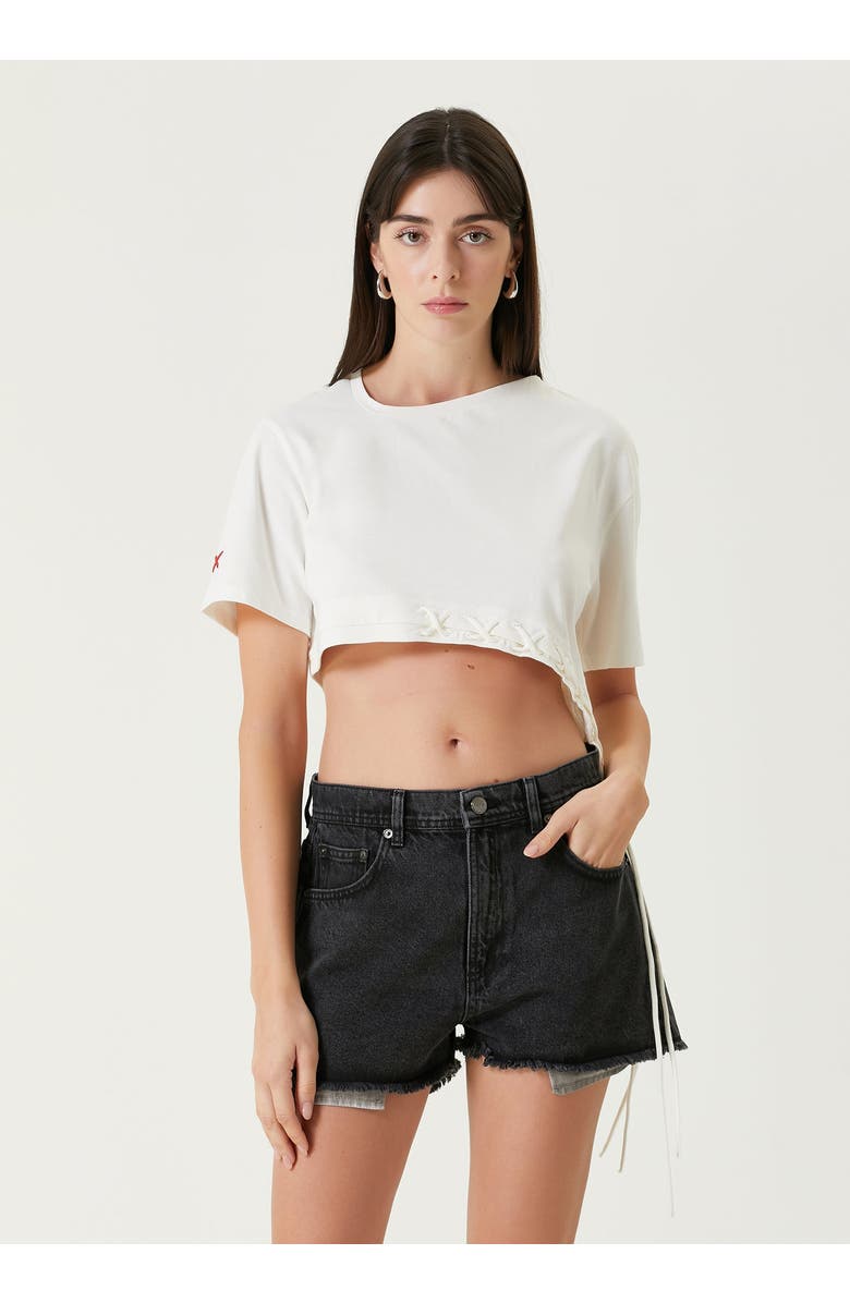 PCFG Pure Cotton Free Heaven Crop String Tshirt, Alternate, color, White