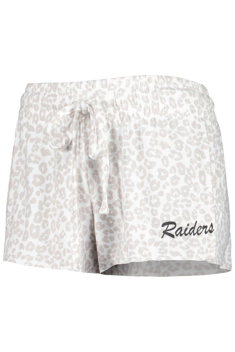 Women's Concepts Sport White/Cream Las Vegas Raiders Montana Knit T-Shirt & Shorts Sleep Set, Alternate, color, White