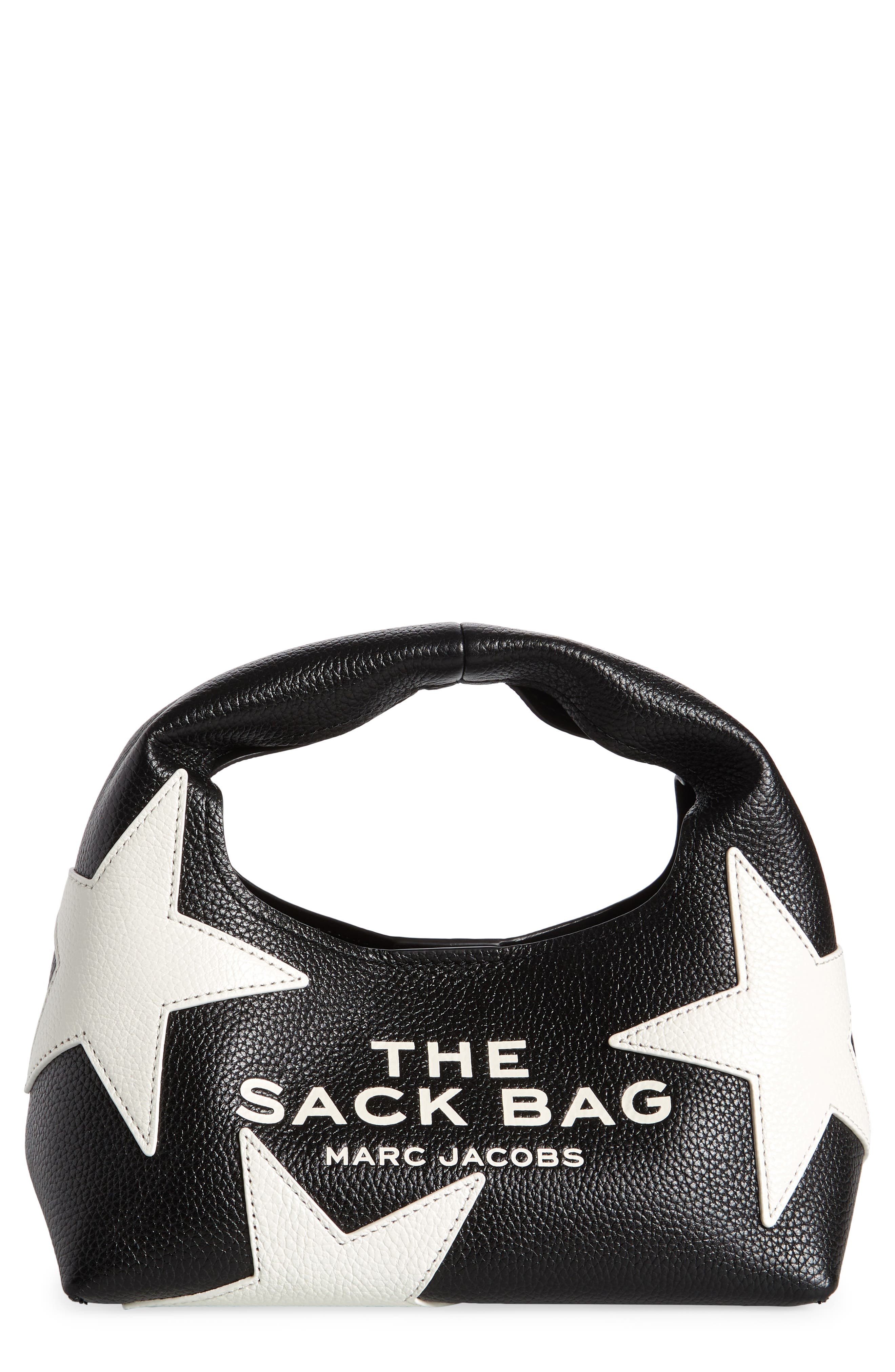 Marc Jacobs The Mini Sack Leather Top Handle Bag in Black/white 