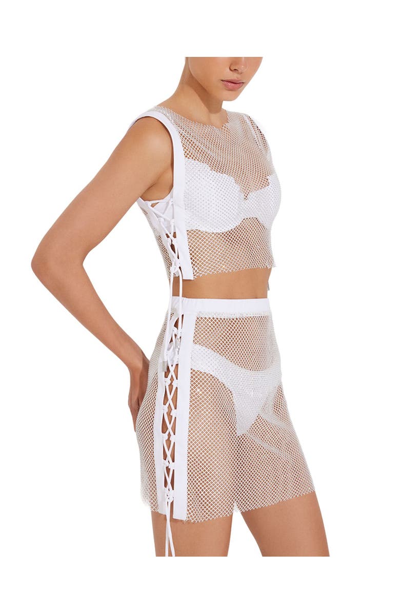 Moeva Alejandra Cover Up Skirt Resortwear, Main, color, White