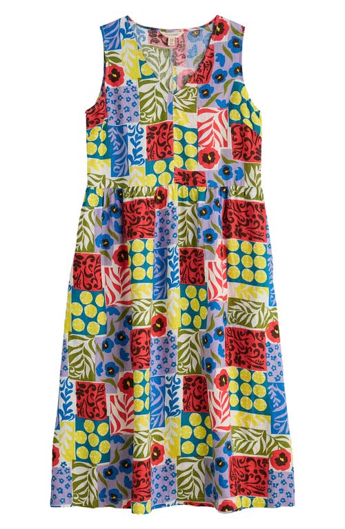 Seasalt Cornwall Lowland Sleeveless Linen Midi Dress In Multi