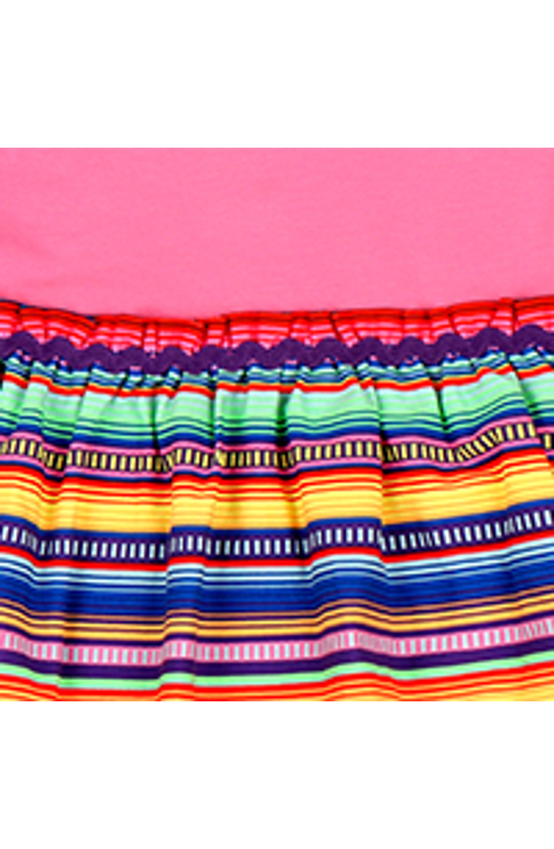 Mixed Up Clothing Girls Long Sleeve Ruffle Trim Dress, Alternate, color, Pink Multicolor Stripe