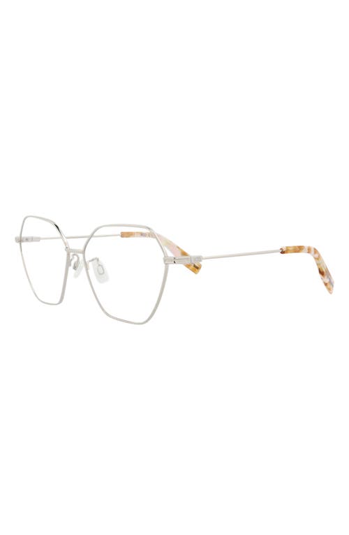 Alexander Mcqueen Mcqueen 56mm Cat Eye Optical Glasses In Silver Silver Transparent