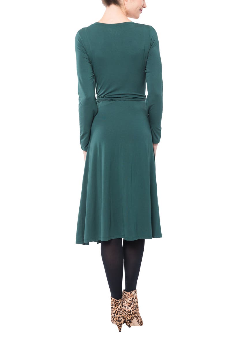 Tessa Long Sleeve Jersey Maternity/Nursing Wrap Dress, Alternate, color, FORREST GREEN