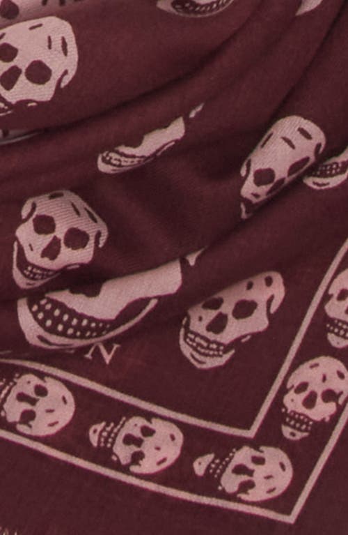 Alexander Mcqueen Mcqueen Skull Print Wool Fringe Scarf
