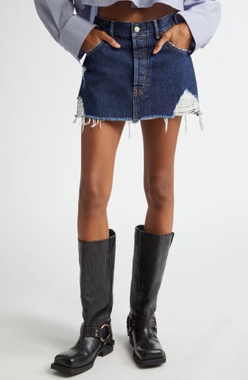 【Acne Studios】 Macaria distressed denim miniskirt Acne Studios Macaria distressed denim miniskirt Acne Studios