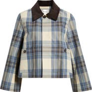 FRAME The Short Plaid Cotton Blend Mac Coat