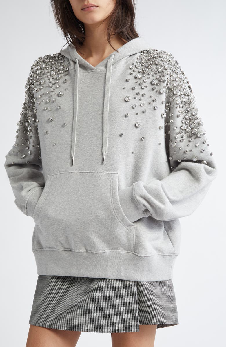 Golden Goose Journey Collection Crystal Embellished Cotton French Terry Hoodie, Alternate, color, 