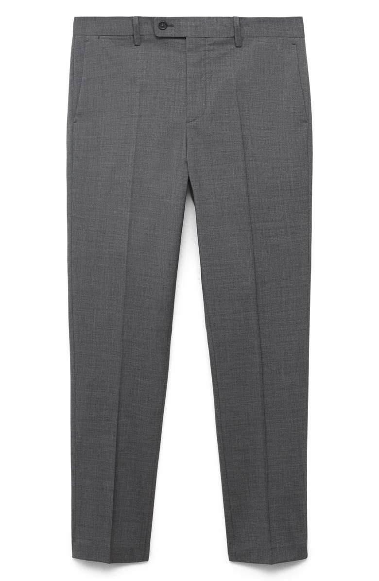 MANGO Turin Virgin Slim Fit Wool Pants, Alternate, color, Grey