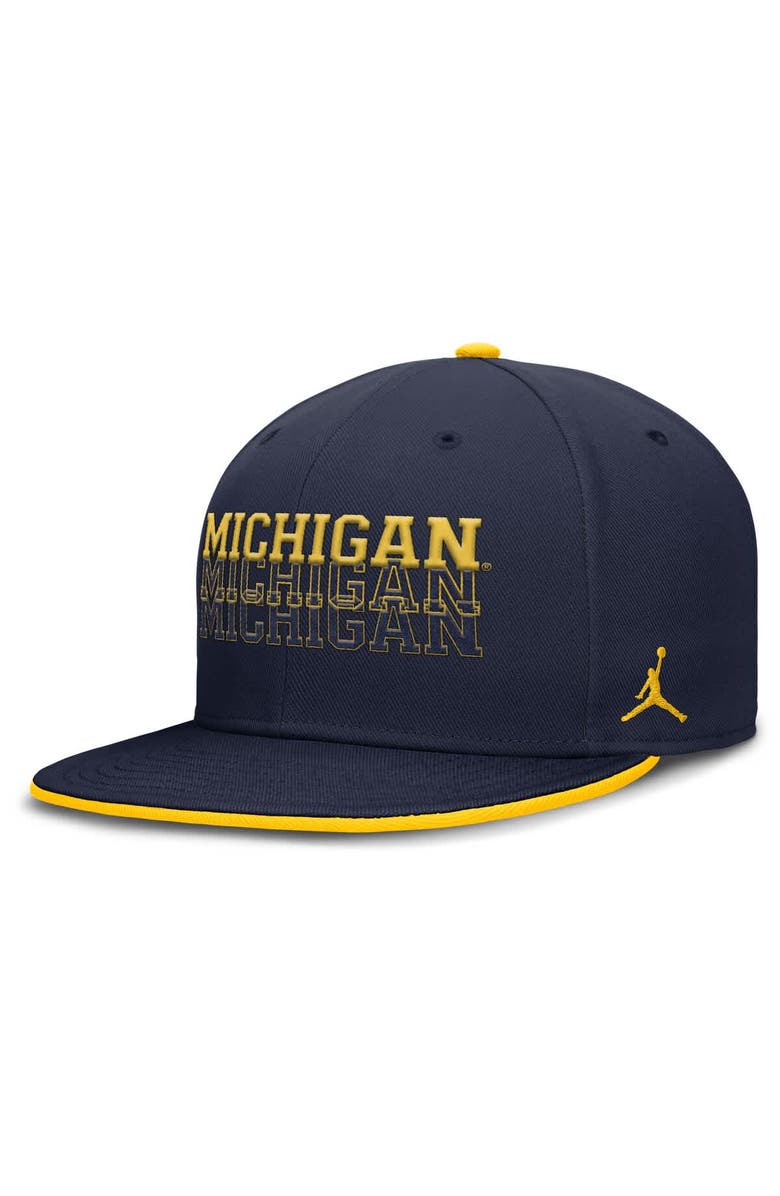 Jordan Brand Men's Jordan Brand  Navy Michigan Wolverines True Primetime Performance Fitted Hat, Alternate, color, Navy