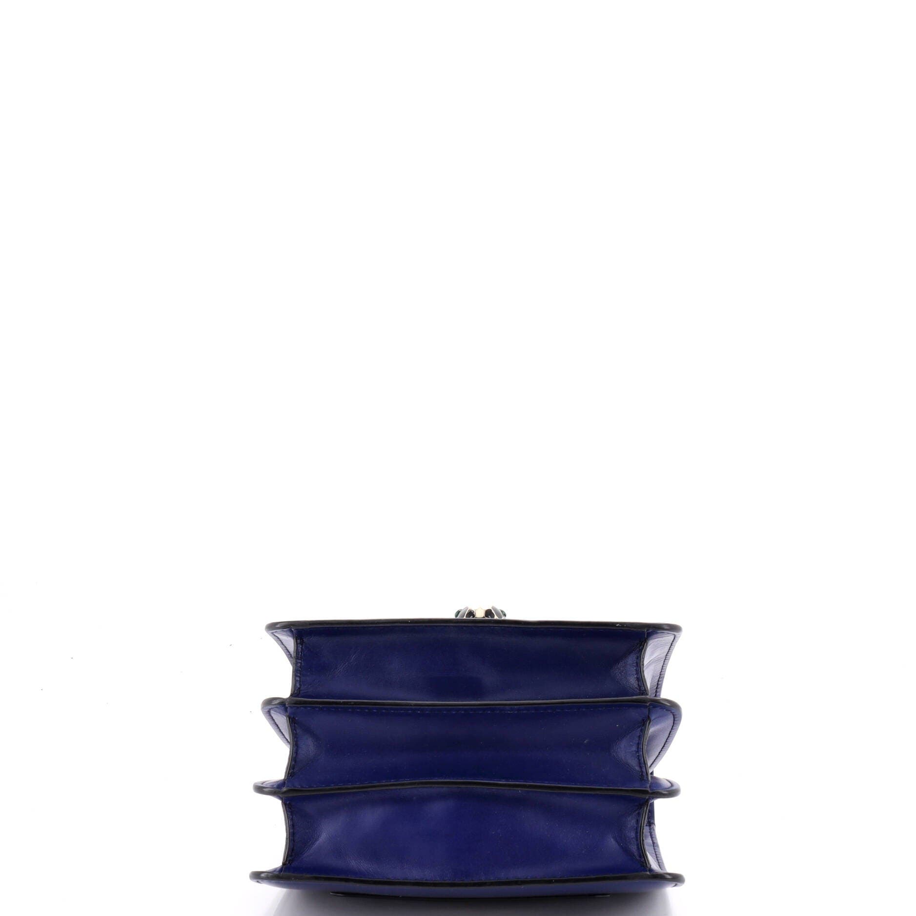 Serpenti Forever Top Handle Bag Leather Small, Alternate, color, Blue