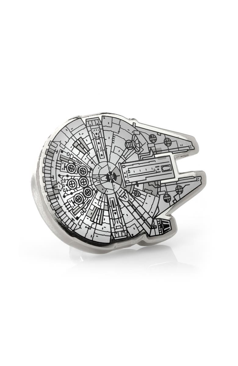 Cufflinks, Inc. Star Wars<sup>™</sup> Millennium Falcon Lapel Pin, Main, color, White