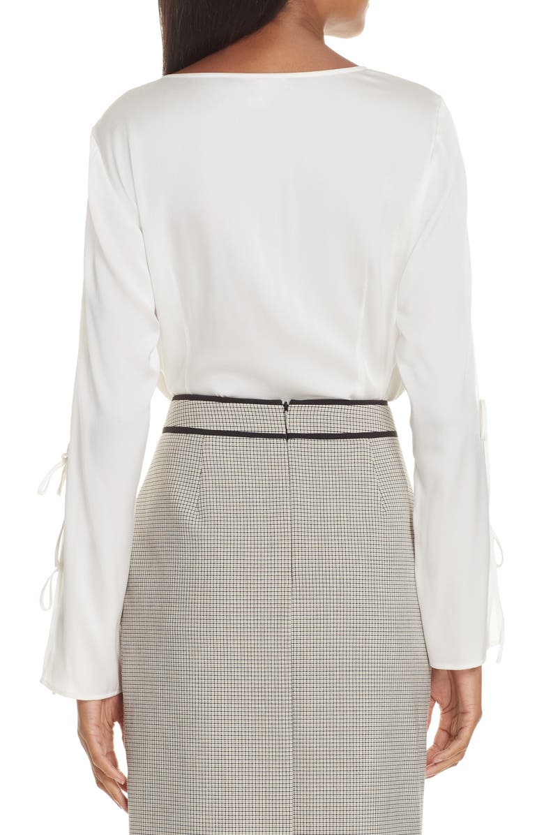 BOSS Burana Stretch Silk Blouse, Alternate, color,