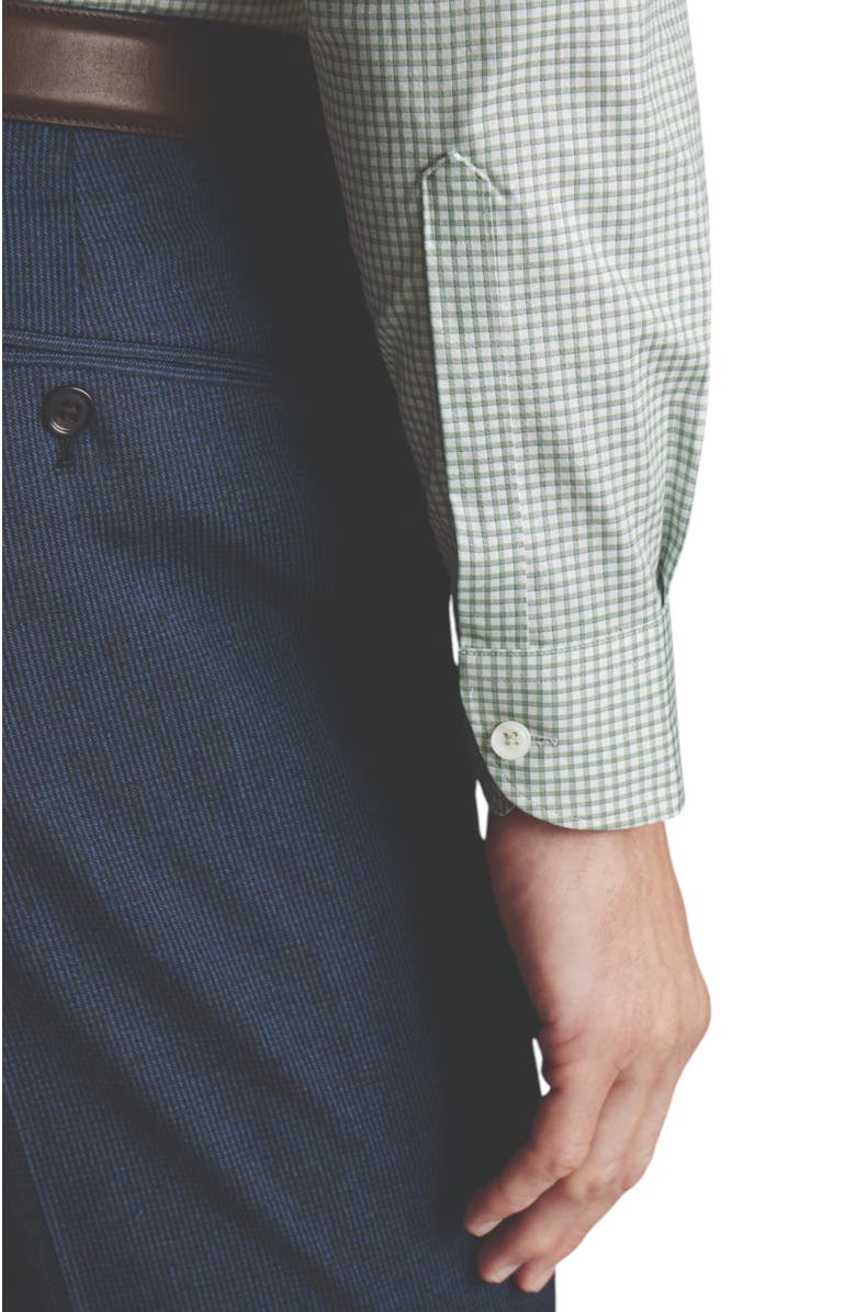 Charles Tyrwhitt Non-Iron Pinpoint Oxford Check Shirt, Alternate, color, Green