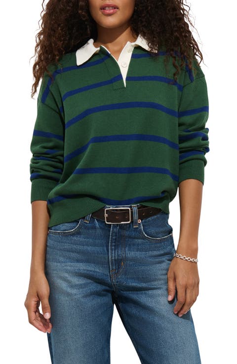 Bond St Striped Polo Sweater