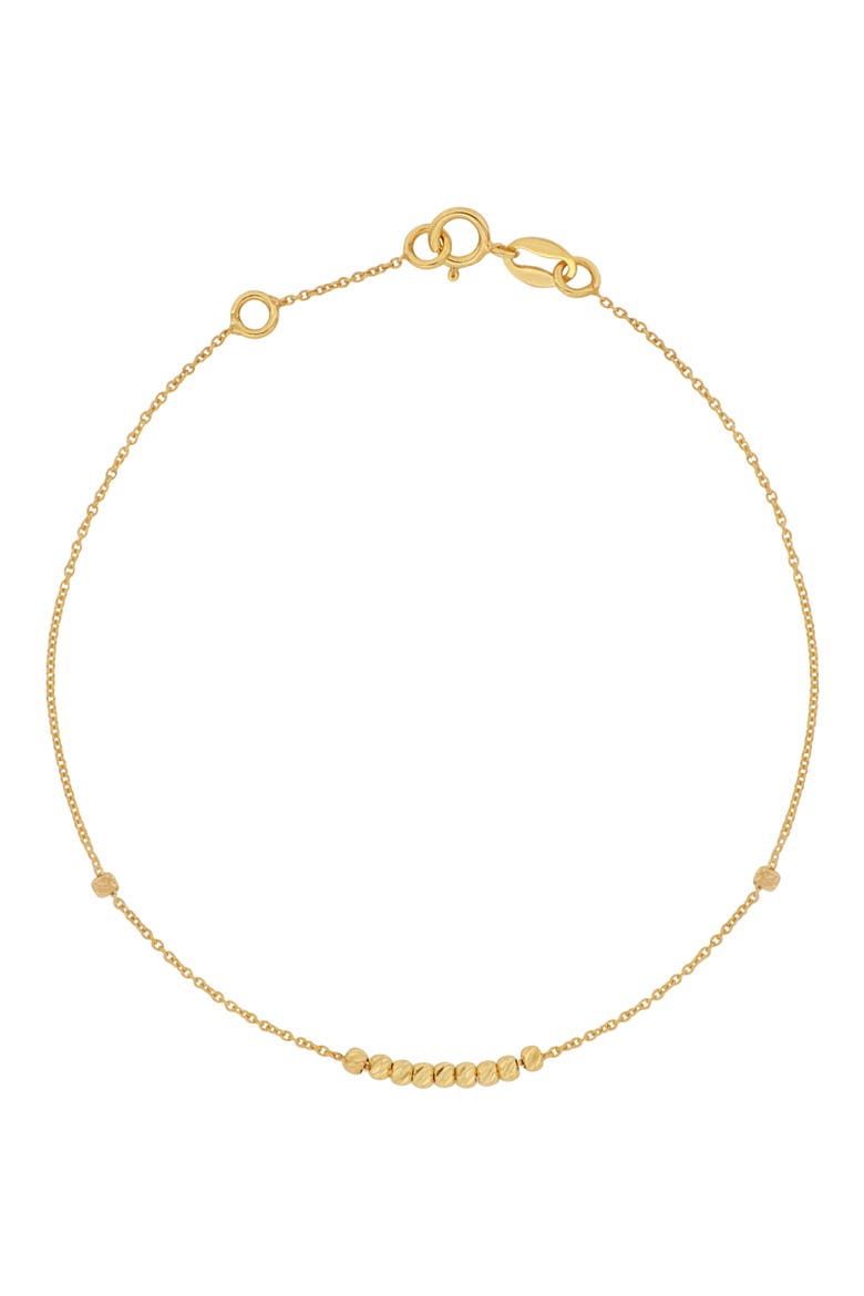 14K Gold Beaded Station Bracelet (Nordstrom Exclusive), Main, color, 14KY