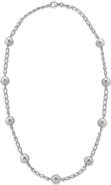 The Pearl Source White Freshwater Pearl Tincup Braided Necklace