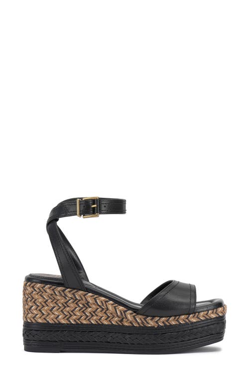 Vince Camuto Lilla Ankle Strap Platform Wedge In Black