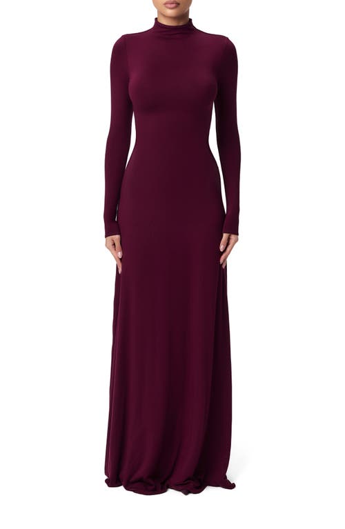 Naked Wardrobe Funnel Neck Long Sleeve Dress In Purple