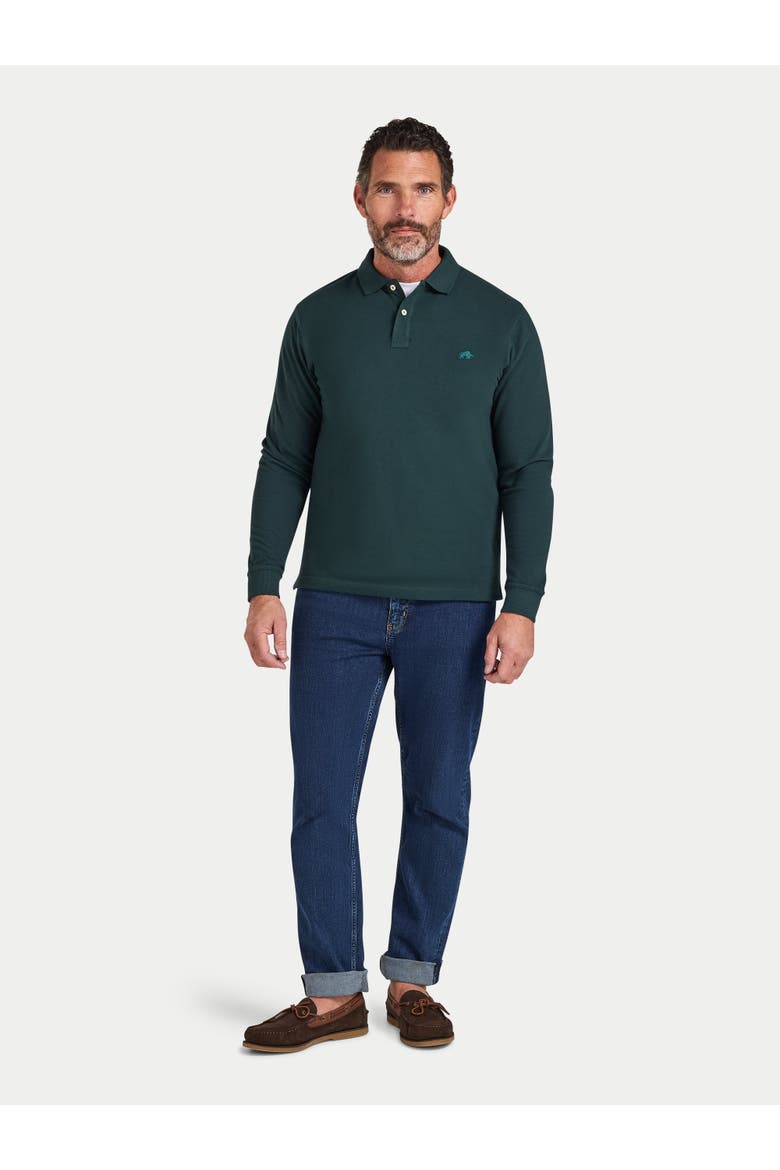 Long Sleeve Classic Pique Polo, Alternate, color, Forest