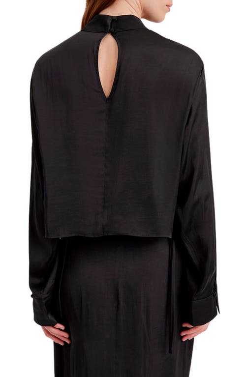Solid & Striped The Leau Satin Top In Noir