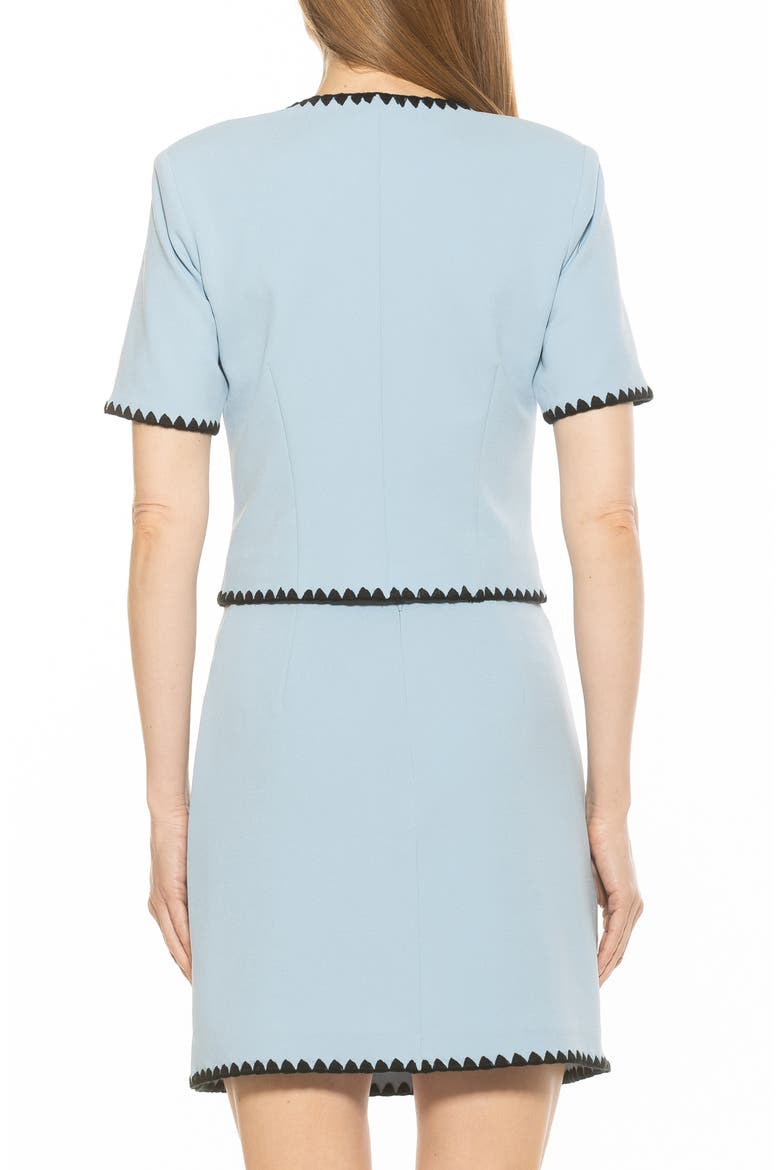 Willa Embroidered Short Sleeve Jacket, Alternate, color, HALOGEN BLUE