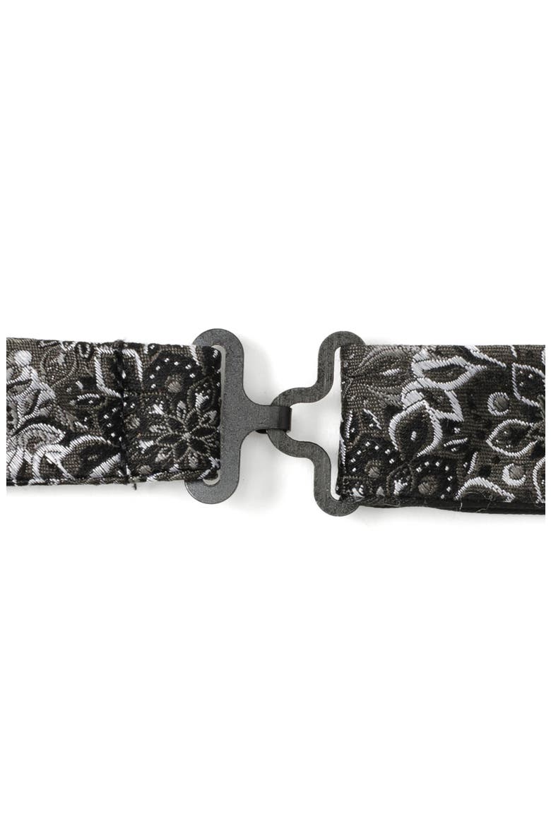 Kaleido Floral Charcoal Silk Bow Tie, Alternate, color, BLACK