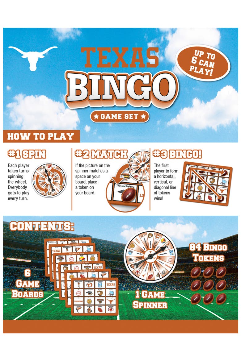 Texas Longhorns NCAA Bingo Game, Alternate, color, Multicolor