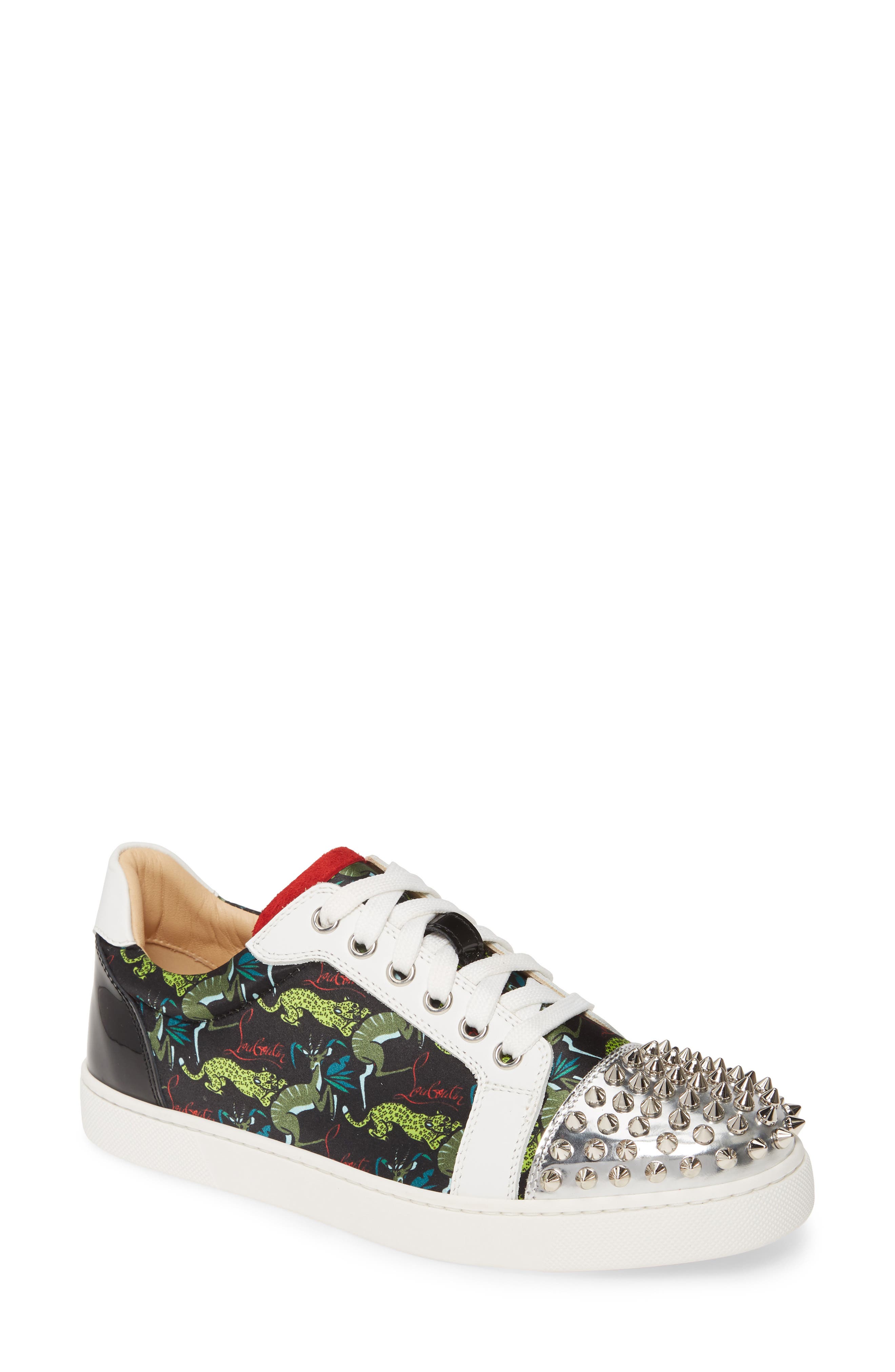 Christian Louboutin Vieira Spike Print Low Top Sneaker, Main, color, 