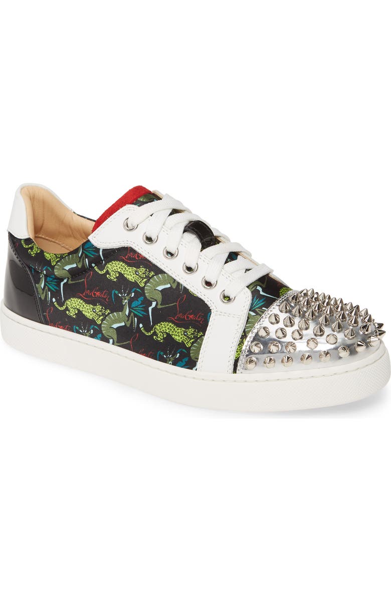 Christian Louboutin Vieira Spike Print Low Top Sneaker, Main, color,