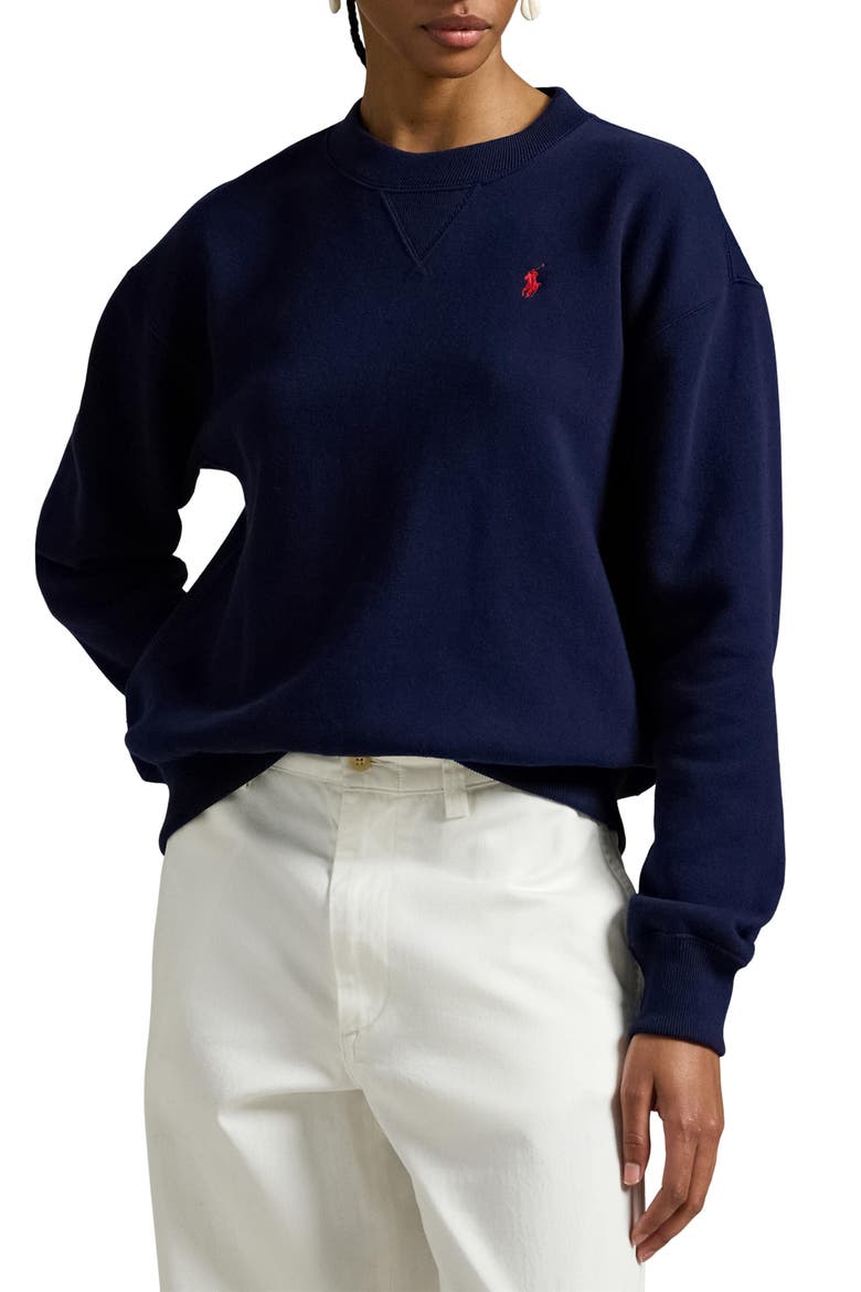 Arctic Fleece Crewneck Sweatshirt, Main, color, CRUISE NAVY