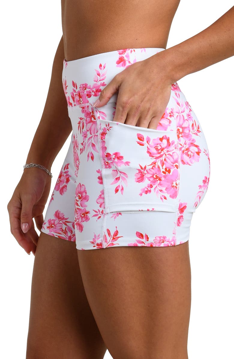 La Blanca Rally Rose Biker Shorts, Alternate, color, White