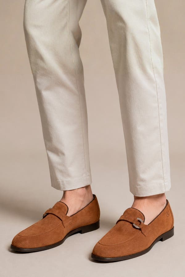 Heritage Pointed Toe Suede Loafers, Alternate, color, Camel Brown