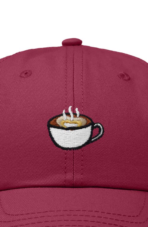 Dalix Cappuccino Embroidered Casual Cap In Maroon