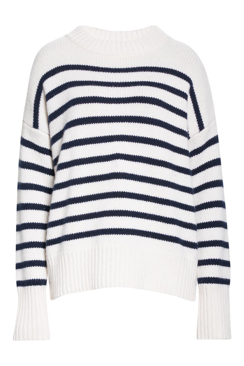 Marin Wool & Cashmere Sweater, Alternate, color, CREAM/ NAVY