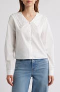 FRAME The Charm Sailor Collar Cotton Poplin Button-Up Shirt