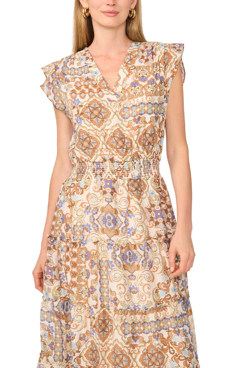 V-Neck Tiered Maxi Dress, Alternate, color, EMPERADOR