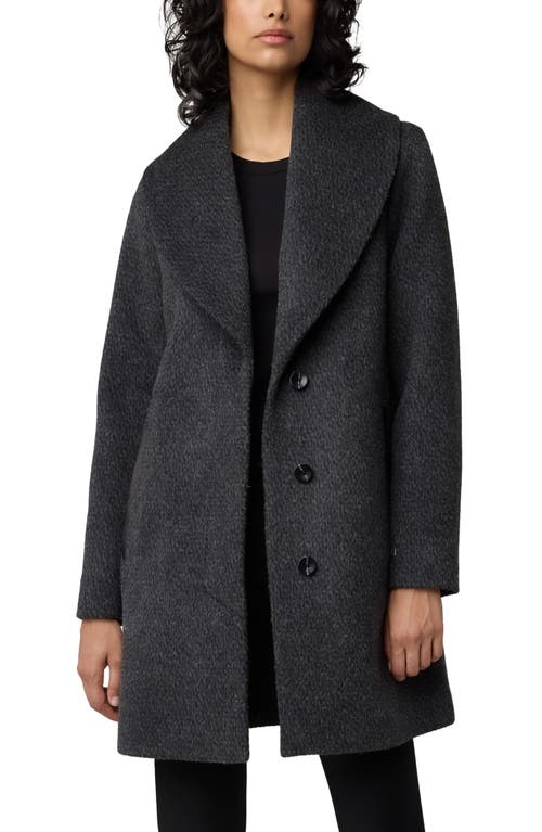Soia & Kyo Lolli Classic Fit Wool Blend Coat With Removable Leather Bib In Blue